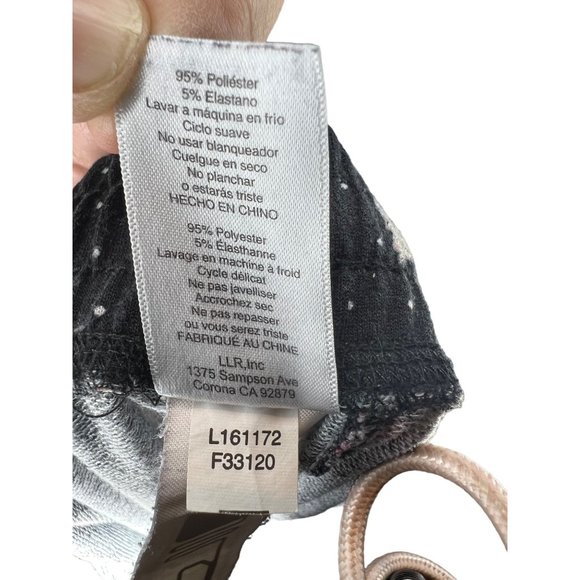 Lula Roe pull on sweatpants leggings size 2XL black pink floral and drawstring w - Picture 12 of 12